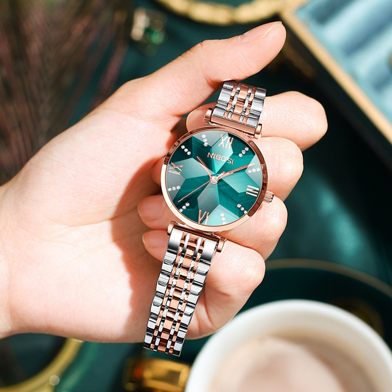 NIBOSI moda rombo specchio oro - Luxury Watch Top 10 recensione e prezzo